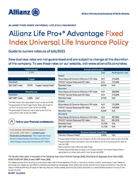 Allianz Life Pro+ Advantage rate increases